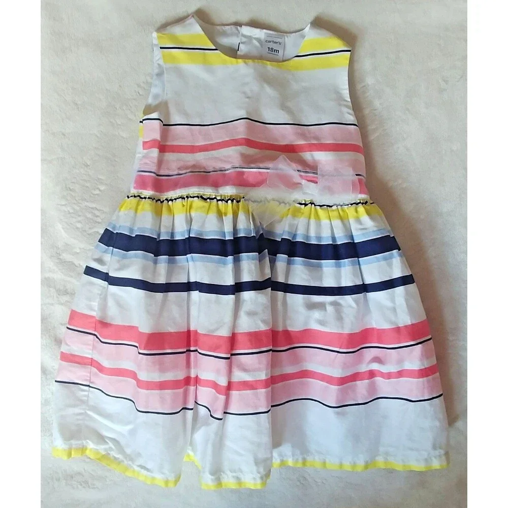 dress 18 months Carters girls baby sleeveless striped summer toddler infant wear
